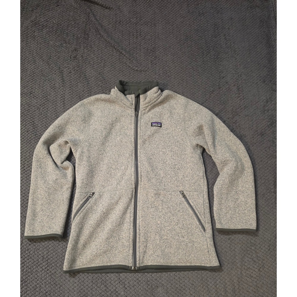 Patagonia Boys Better Sweater Full Zip Fleece Jacket Grey Heather Large L